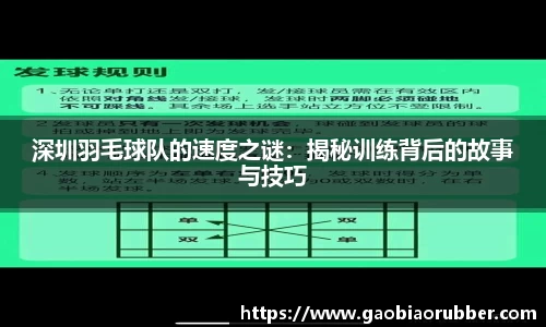 深圳羽毛球队的速度之谜：揭秘训练背后的故事与技巧